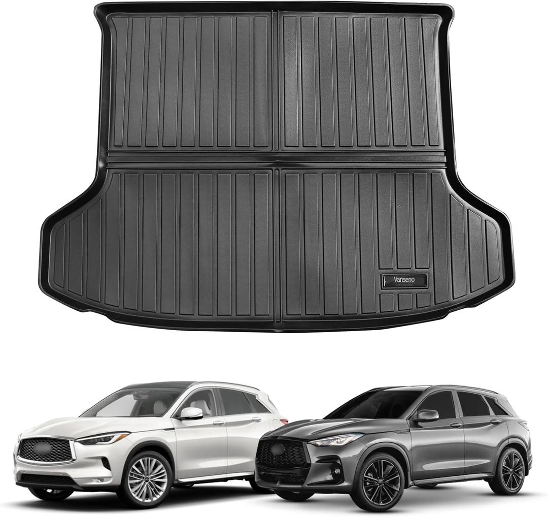 Vanseno Cargo Liner for Infiniti QX50 2019-2025 / QX55 2022-2025 Trunk Mats All Weather TPE Rear Cargo mats for QX50 Accessories,Black