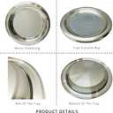 Stainless Steel Round Serving Tray,Metal Decorative Tray,Display Serving Platter for Wine and Glasses,12 Inches