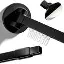 Black Adjustable Shower Curtain Rod 59-86 Inch,180° Rotatable Ends, Aluminum Shower Curtain Pole for Living Room, Bedroom, Bathtub, Stall