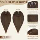 S-noilit Human Hair Toppers for Women,3603D Cover Hairs Topper for Women no Bangs Hand-Tied Invisible Upgrade Swiss Base Middle Part Clip in Hairpieces Mocha Brown 12inch