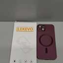 LEKEVO Magnetic for iPhone 14 Case [Compatible with MagSafe][Built-in Camera Lens Protector] Slim Soft Silicone Bumper Shockproof Metallic Luster Phone Case (Burgundy)