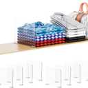 Yieach 8 Pack Acrylic Shelf Dividers for Closet Organization - Suitable for All Cupboard,Wood Shelves -Clear Closet Dividers for T Shirt,Towel,Bag,Purse Dividers,Handbag Organizer,Sweater Organizer