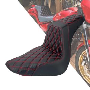 HDBUBALUS Driver Passenger Seat Motorcycle Two-Up Seat Fit for Harley FLSTF FXBRS Softail Fatboy 2018-2025 Breakout 2023-2025 (Red Stitching)