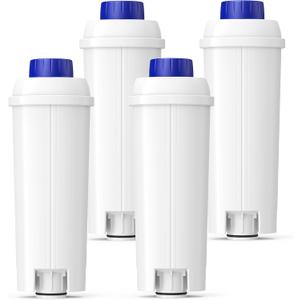 DLSC002 Water Filter Replacement Compatible With Delonghi Coffee Machine Filter Activated Carbon Softener For De'longhi Magnifica evo, Dinamica, Eletta, ECAM, ESAM, ETAM, Bco410/420, Ec680/800, 4 Pack