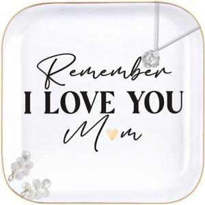 Jewelry Dish Tray Ceramic Trinket Dish and Daughter Rings Birthday Gifts from Daughter Birthday Gifts for in Law I Love You Remember Me
