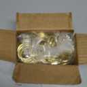 Dimeho 100 PCS Metal Drapery Curtain Rings with Eyelets, Curtain Drapery Pin Hooks 32mm Internal Diameter Drapes Hanging Rings for Window Door Shower Curtains (Gold)