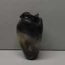 Hand Blown Smoke Glass Vase,Black Amber Vases Home Decor,Vintage Gray Glass Vase, Round Bubble Art for Flowers,Farmhouse Vases for Table Decor and Modern Home Unique Abstract Design (L)