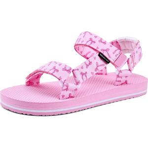WateLves Kids Sandals Boys Girls Lightweight Non-slip Athletic Sandals with Adjustable Webbing for Hiking Walking Beach Water Sports (13 Little Kid, Pink)