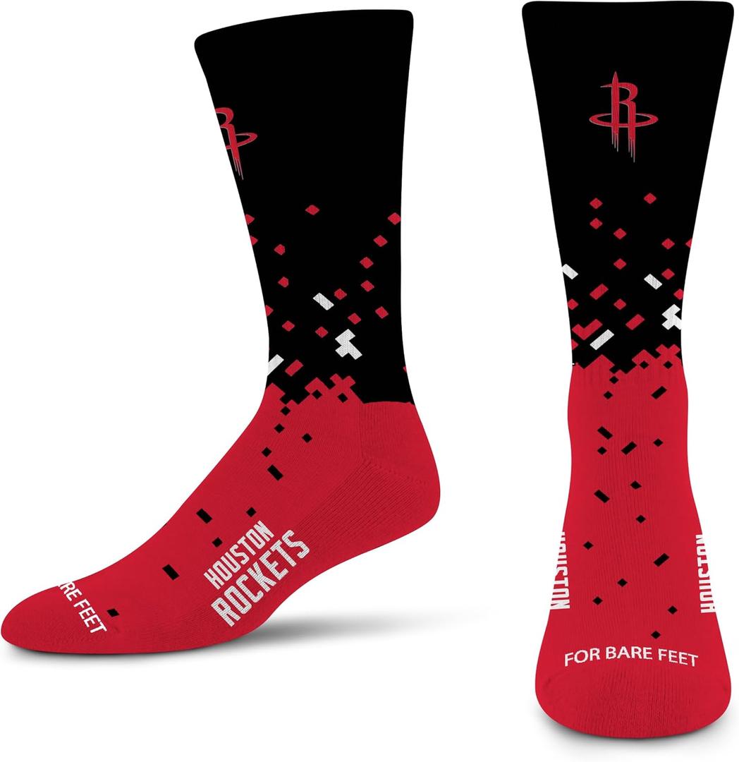 For Bare Feet NBA Unisex Kids Nba Spray Zone Crew Sock Youth (Team)