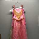 Aoiviss Girls Princess Costume Dresses Pink Princess Dress Up Clothes with Accessories for Halloween Cosplay Carnival Party, Size 140