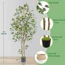 Warmplants Artificial Eucalyptus Tree, 6ft Tall Faux Eucalyptus Plant with Basket for Home Office, 72'' Fake Tree for Indoor Outdoor Livingroom Garden Floor Dcor