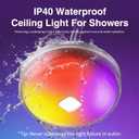 2-Pack LED Rechargeable Ceiling Lights Bulbs Inside Shower Bathroom Decor Lamp Magnetic Waterproof Mood Wall Lighting Wireless Ambient Closet Light with Remote Battery Operated Bath Stair Indoor