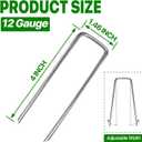 TiTifield 4 Inch 180 Pack Landscape Staples Galvanized Garden Stakes Anti-Rust Landscape Pins for Weed Barrier Fabric, Artificial Turf and Landscape Fabric