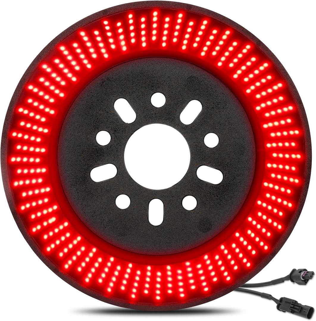Upgraded Spare Tire Brake Light for Jeep Wrangler JL JLU 360 LEDs Super Bright 3rd Third Brake Light Plug-and-Play Rear Ring Wheel Light fit for Jeep Wrangler 2018 2019 2020 2021 2022 2023 2024 2025