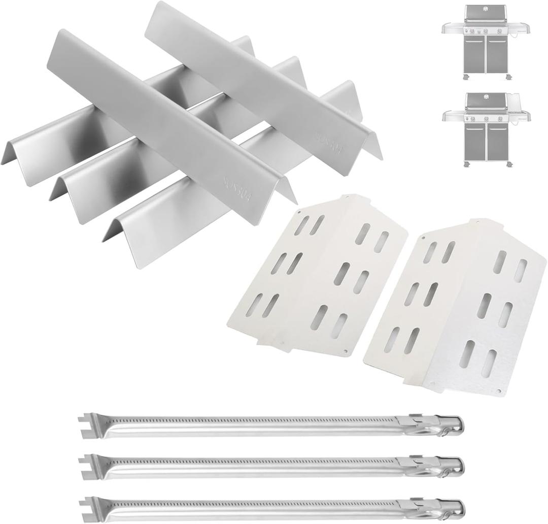 Grill Parts for Weber Genesis 300 Series w/Front Control, Flavorizer Bars and Heat Deflector 62752 Burner Kit for Weber Genesis 300 E/S/EP 310 320 330 for Weber Genesis 300 Accessories