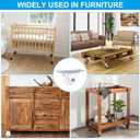 3 x PATIKIL 1" Rigid Caster Wheels, 4 Pack Silent Fixed Plate Casters with M4 Screws Load Capacity 198Lbs for Furniture Workbench Cart Trolley One Direction Rolling, White(NO Brake)