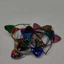 REQO 11 Pieces Cat Ears Headbands Set,Cute Glitter Cat Head Accessories, Flashing Girls Sequins Headdress Party Supplies For Night Clubs, Raves, Concert Party,Christmas,Halloween,Adults,Kids,child