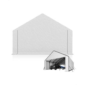 GarveeLife Heavy-Duty PE Enclosure Kit (2-Pack) for Metal Carport - 220gsm Roll-Up Zipper Door Panels for 20x25, 20x20 ft, with Ball Bungees, White