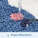 Beach Bathroom Rug Cute Absorbent Non Slip Bath Mat Machine Washable Shaggy Bathroom Mat for Dining Room, Bedroom and Kitchen (Whale, 23"x16"), 1'4" x 1'11"