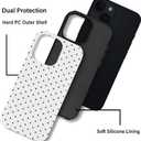 Trendy Cute Hybrid 2 Layer White Polka Dot Phone Case for iPhone 14 Pro,White