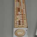 2.4G Full-Size Wireless Keyboard and Mouse Combo, Multi-Color Typewriter Style Round Keycap, Cute Candy Colors, Compatible with Notebook, PC (104 Keys,Milk Tea)