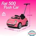 Best Ride On Cars Fiat 500 Push Car, Pink, Large