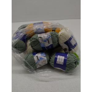 Caddice Comfy Blend Milk Wool Starter Kit - 12 Rolls Soft, Plain, Bulk Yarn for Knitting, Crochet, Handcrafts (Mint, Orange, Ivory)