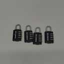 DELSWIN Small Combination Lock for Locker, 4-Digit Mini Combo Lock for Backpack and Luggage, Combination Padlock for School Gym Locker (Pack of 4) (Charcoal Black)