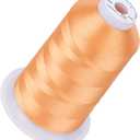 Simthread 5500Yds Embroidery Thread, 5000M High-Yardage 40WT 100% Polyester Thread  170+ Vivid Colors, High-Speed Rated  Compatible with Brother, Singer, Janome & More - Cantaloupe S026