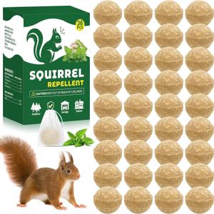 36Pcs Squirrel Repellent for Outdoor Garden Garage, Keep Squirrel, Chipmunk, Raccoon, Skunk Out from Plants Bird Feeder, Squirrel Deterrent (Balck)