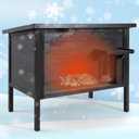 Weatherproof Outdoor Cat House, Feral Cat Shelter, 100% Insulated Foam, Solid Wood, Large Size for Multiple Cats