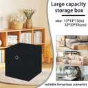 13 inch Record cubes storage bins,collapsible fabric storage cubes Decorative storage basket,apply to clothes organizer box,shelves in closet,laundry,daycare centers,offices,4 Pack(Black)