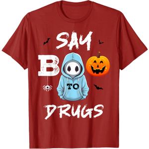Say Boo To Drugs Funny Halloween Red Ribbon Week Awareness T-Shirt