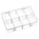 8 Grids Plastic Compartment Storage Box with Adjustable Divider Clear Plastic Organizer Box Divided Storage Containers Removable Grid Compartment Container for Jewelry Crafts Hardware Small Parts