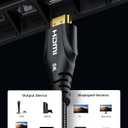 Cratree HDMI Cable 15FT Long - Certified 8K Ultra High Speed HDMI Cable,48Gbps Braided HDMI Cord,8K 60hz,4K 120hz,eARC,HDCP 2.2&2.3 - Compatible for HDTV/PS5