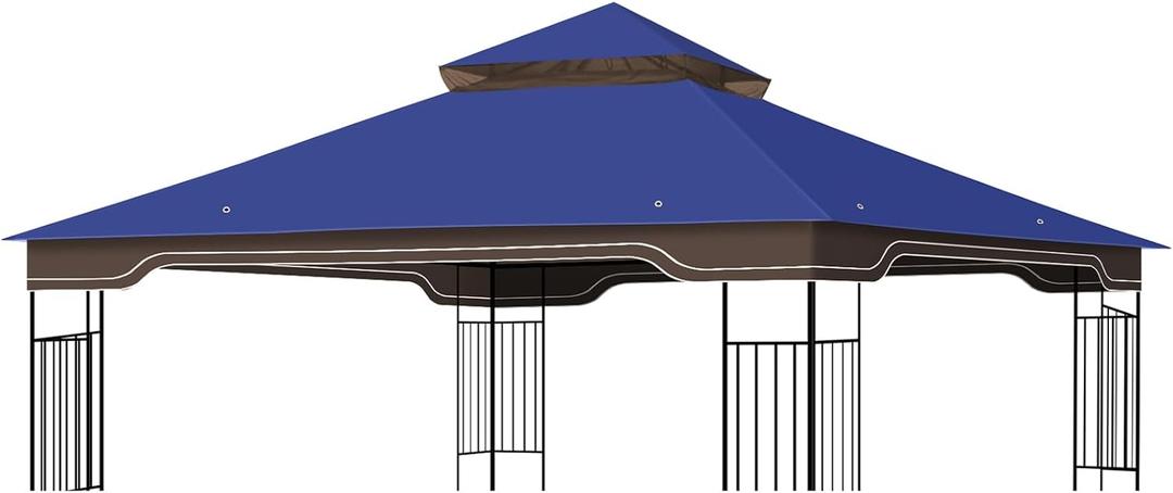 Replacement Gazebo Canopy, 10 x 12 FT Durable Outdoor Roof Cover Fits Regency II Patio Gazebo L-GZ798PST, A101004104, A101004105 (Blue)