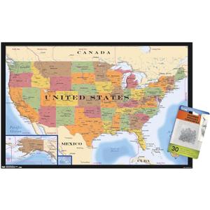 Map - USA Time Zones Wall Poster with Push Pins (14.725" x 22.375") Map - USA Time Zones Wall Poster with Push Pins (14.725" x 22.375")