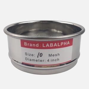 LABALPHA 10 Mesh Lab Sieves, Test Sieve #10 Mesh, 4'' Diameter, 304 Stainless Steel Wire Cloth (2mm)