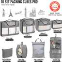 Veken 10 Set Packing Cubes for Travel Essential, Suitcase Organizer Bags in 4 Sizes, Carry-On Luggage Accessories with Large Laundry & Hanging Toiletry Bag, Must-Have for Airplane, Road Trip & Camping