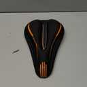 MSDADA Bike Seat Cushion Gel Padded Bike Seat Cover for Men & Women Comfort - Soft Bicycle Seat Cushion for Indoor & Outdoor, Exercise/Spin/Stationary/Mountain/Road Bikes - Orange