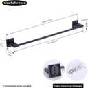GERZWY Matte Black Towel Bar, 24 Inch Bathroom Wall Mounted Towel Rail, Hand Towel Holder, Stainless Steel JG1901A60-BK