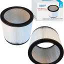 HQRP 2-Pack HEPA Cartridge Filter compatible with Shop-vac QPL650, QULP650, QPL625, QPL30, QPL40, QPL50A, QL60ODF Industrial Wet/Dry Vacuum, 90304 Type U Replacement, White