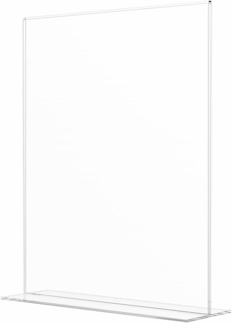 25 Pack Sign Holder for 8.5" x 11" Signs Double Sided Stand Up Frame Clear Acrylic Bottom Load Tabletop Graphic Image Display for Libraries Schools and Retail Stores by Marketing Holders (