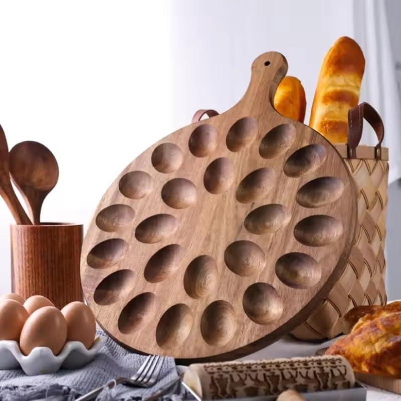 Reversible Wooden Deviled Egg Platter Deviled Egg Tray Charcuterie Board Acacia Deviled Holder Cutting Board Cheese Serving Tray