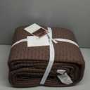 Levtex Home - Cross Stitch Cocoa Bedspread Set - King Quilted Bedspread and Two King Shams - Cross Stitch Pattern - Bedspread (120x104in.) and Shams (20x36in.) - Cotton (Chocolate)