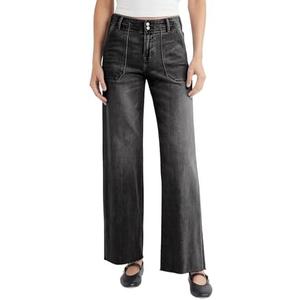 EMMIOL Baggy Jeans Women Straight Leg Mid Rise Boyfriend Wide Leg High Waisted Cute Trendy Y2K Loose Fit Pants Stretchy, Size 2XL
