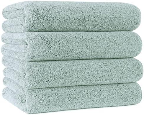  POLYTE Microfiber Quick Dry Lint Free Bath Towel, 57 x 30 in, Pack of 4 (Aqua) : Home & Kitchen