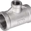 uxcell Stainless Steel 304 Cast Pipe Fitting 3/4 BSPT x 1/4 BSPT x 3/4 BSPT Female Tee Shaped 3 Way Connector Coupler