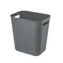 UUJOLY Plastic Small Trash Can Wastebasket, Garbage Container Basket for Bathrooms, Laundry Room, Kitchens, Offices, Kids Rooms, Dorms, 3.5 Gallon (Dark Grey)