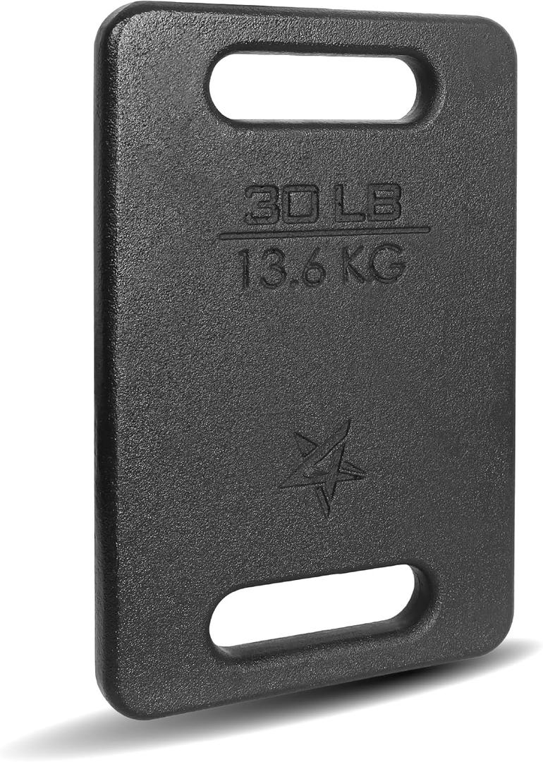 Yes4All Cast Iron Rucking Weight for Backpack, Training Weight Plate with Ergonomic Rounded Handle, Protective Glossy Finish for Weighted Walking, Hiking, Rucking, Resistance Workout, 10 LB